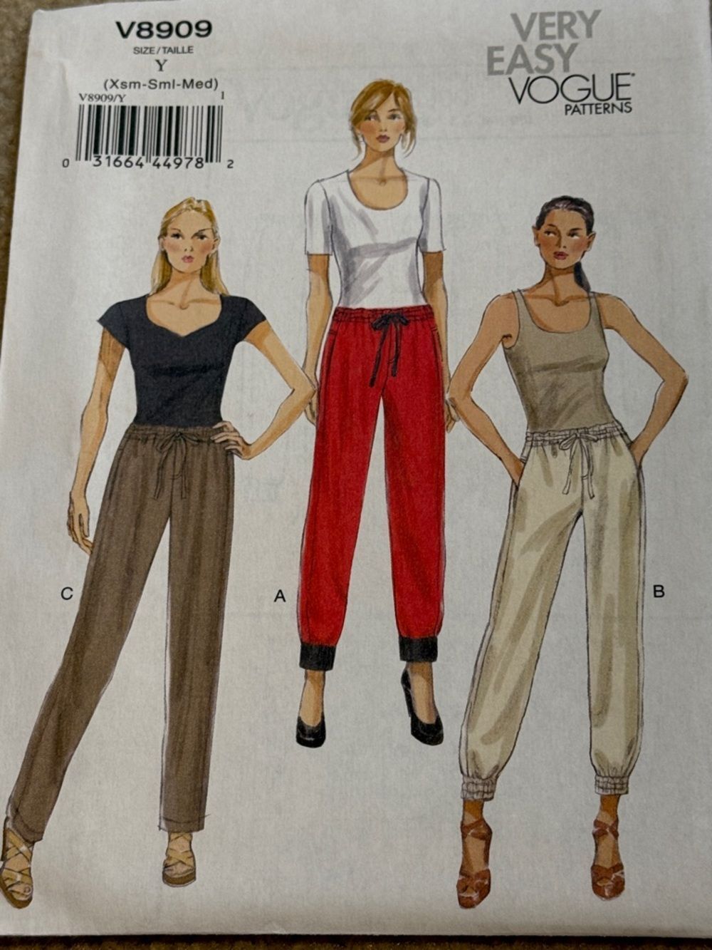 Vogue women's pants sewing pattern